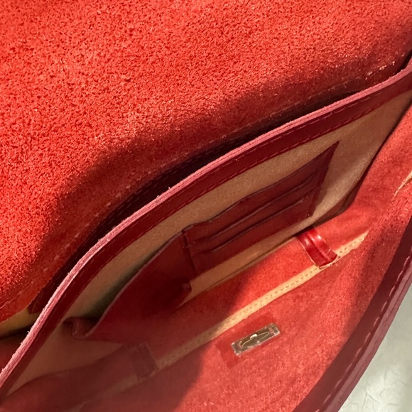 Made in Italy Real Leather Crossbody Purse Red- NWOT - Picture 10 of 14